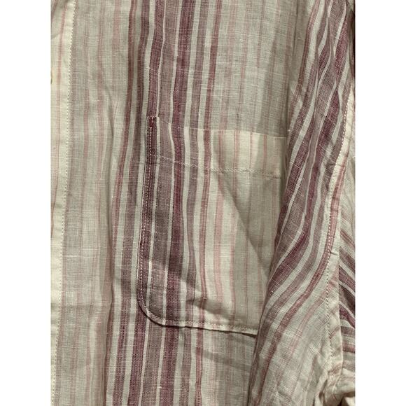 Tommy Bahama 100% Linen Long Sleeve XXLarge Purple/Pink / White Men's Button - Picture 4 of 8